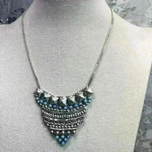 ZAD Silver and Blue Bid Necklace